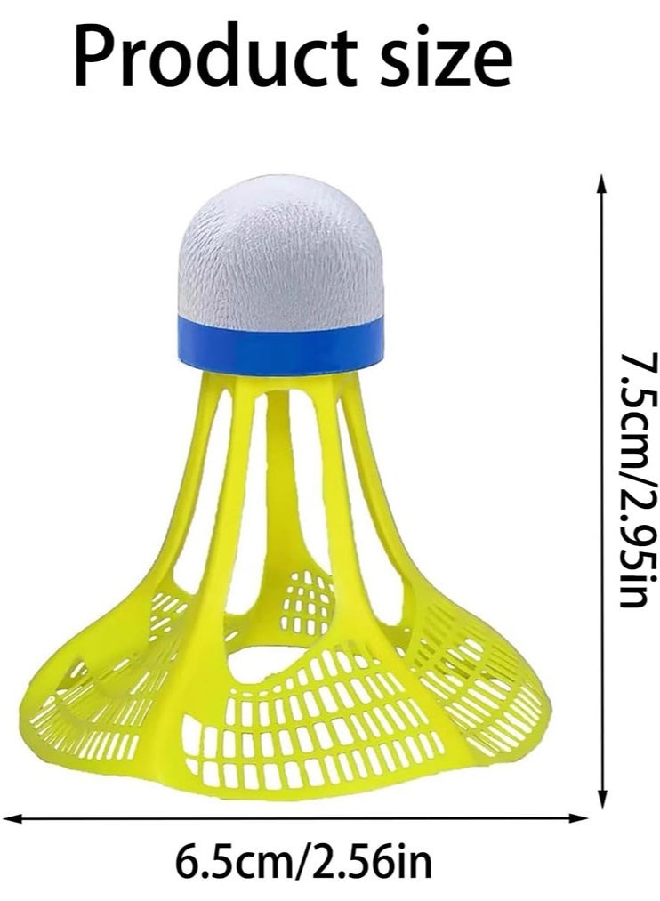 الوجبة 6 كرات ريشة طائرة مقاومة للرياح، كرات ريشة طائرة، صفراء وبيضاء برأس مزدوج من الفلين الناعم، كرات ريشة عالية المرونة للتدريب في الهواء الطلق، والألعاب العائلية، والأنشطة المدرسية - Image 2